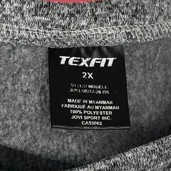 🟢 2/$25 ~ Texfit 2X Heather Gray Fleece Lined Pullover Sweatshirt Long Women - Picture 7 of 8